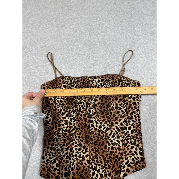Y2K Guess Womens Size M Cheetah Corset Top - Picture 4 of 6